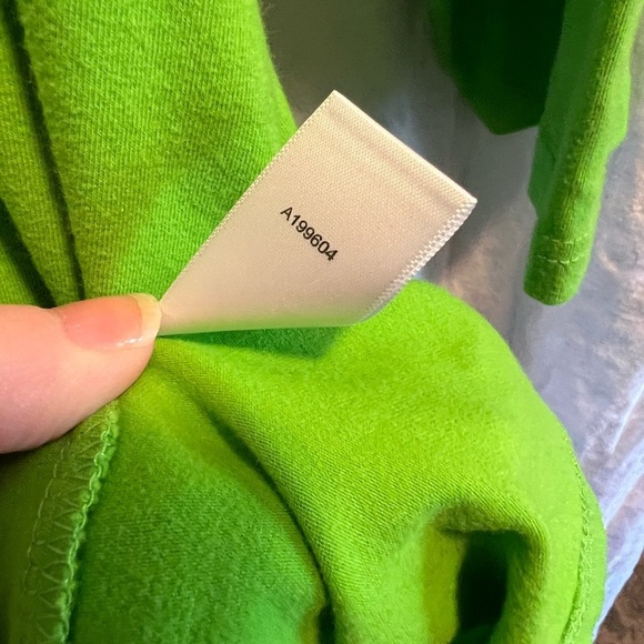 Susan Graver neon green shirt with ruffled button accent. Size XL? See photos. - Picture 6 of 8